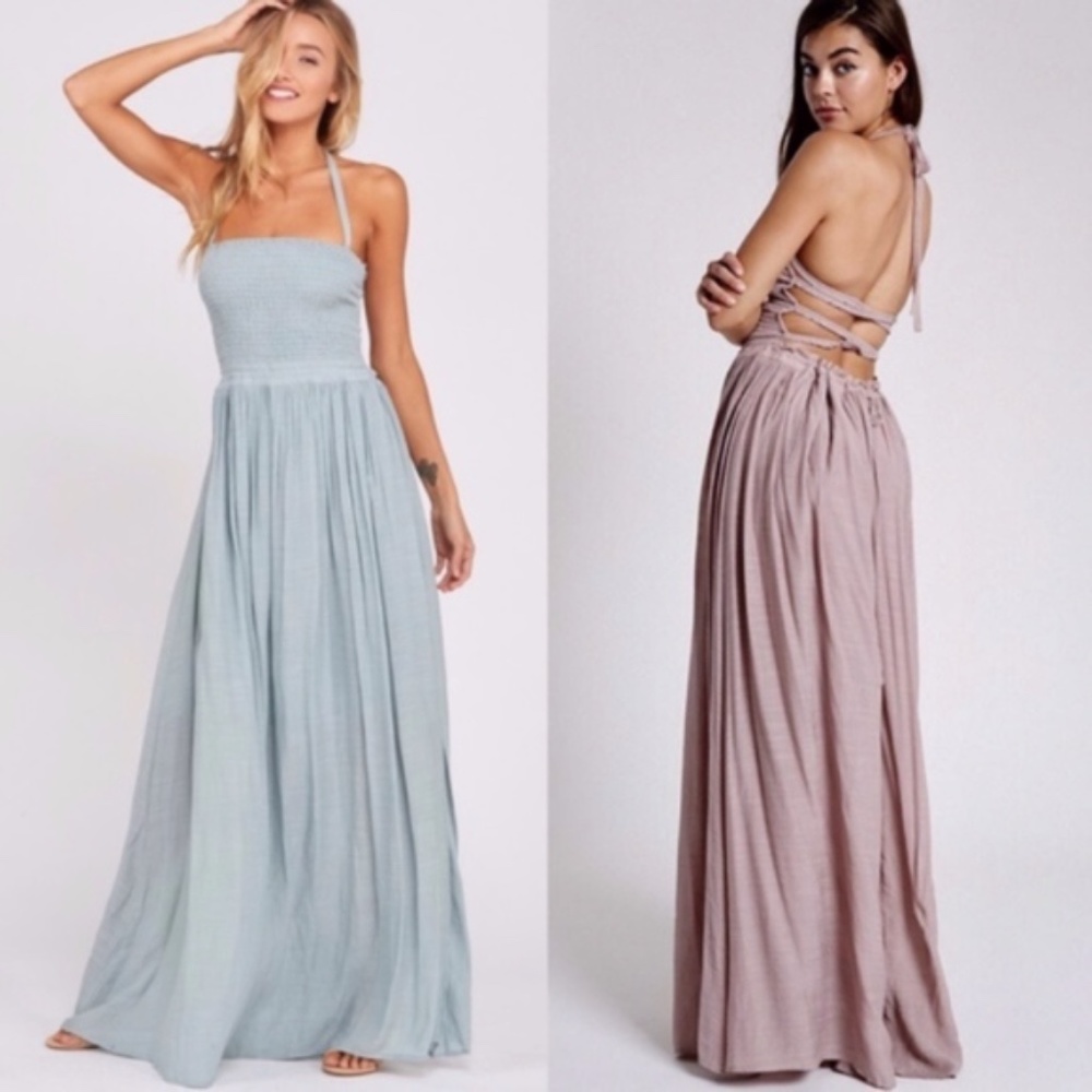 GEMMA Open Back Halter Maxi Dress - CLOUD - Picture 2 of 3